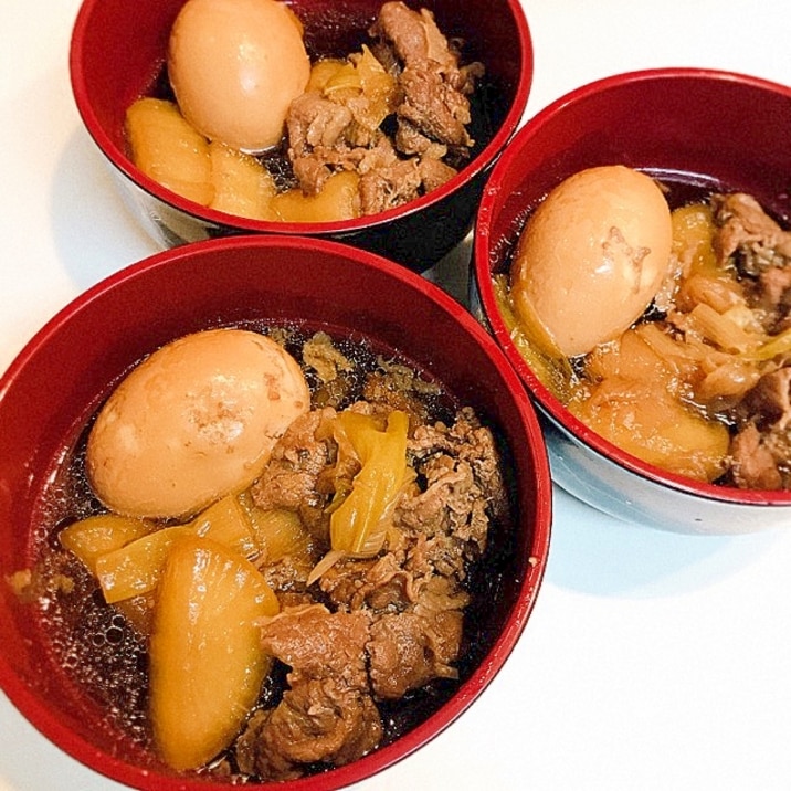 じっくり煮込みました 大根と牛肉とゆで卵の煮物 レシピ 作り方 By えだ豆カシューナッツ 楽天レシピ
